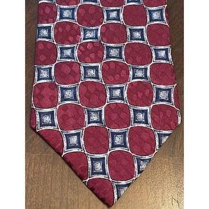 Couture By X Andrini Red Blue Hand Made 100% Silk Men’s Neck Tie Made In Usa